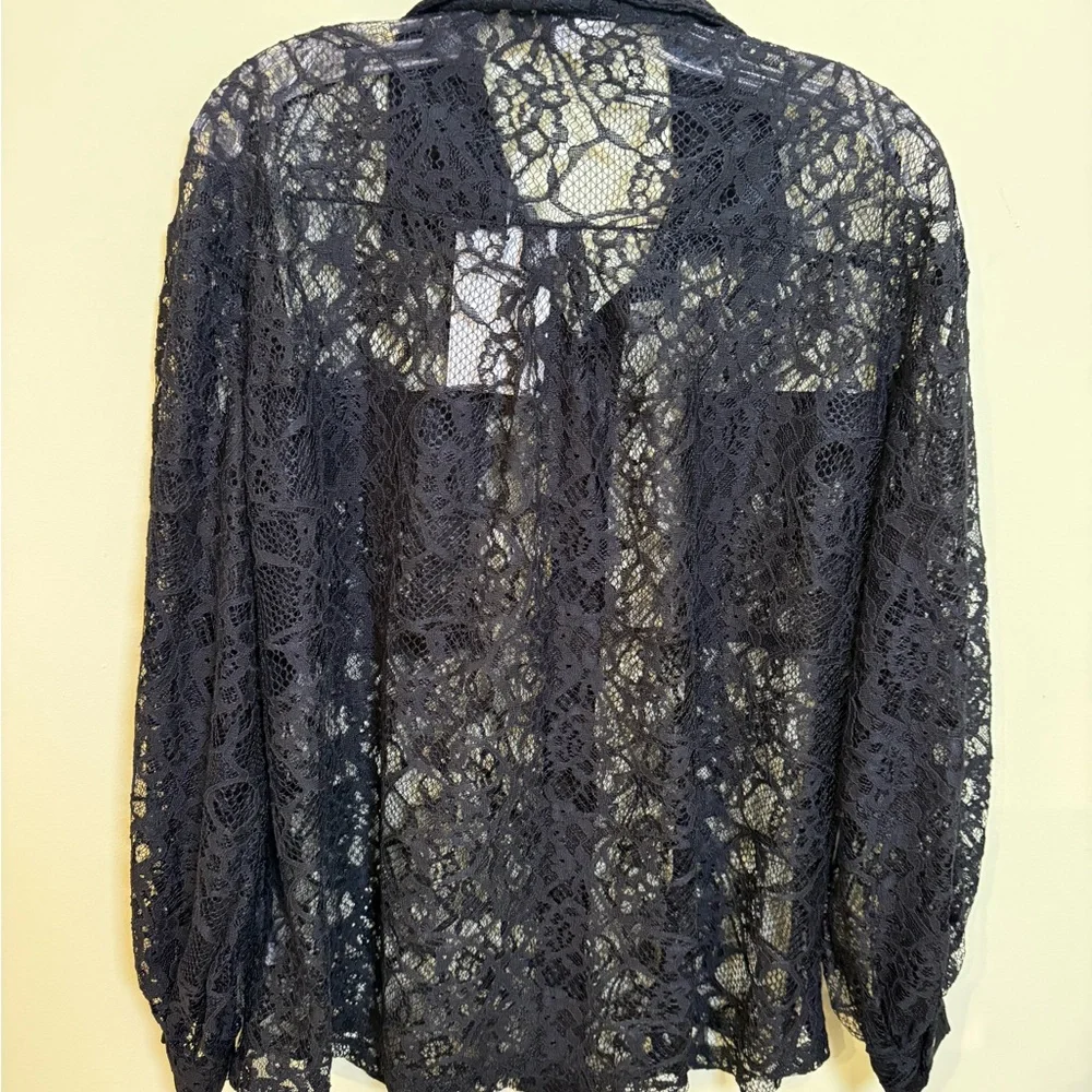 ANDREE BY UNIT Black Lace Blouse *NEW WITH TAGS* - Picture 9 of 12